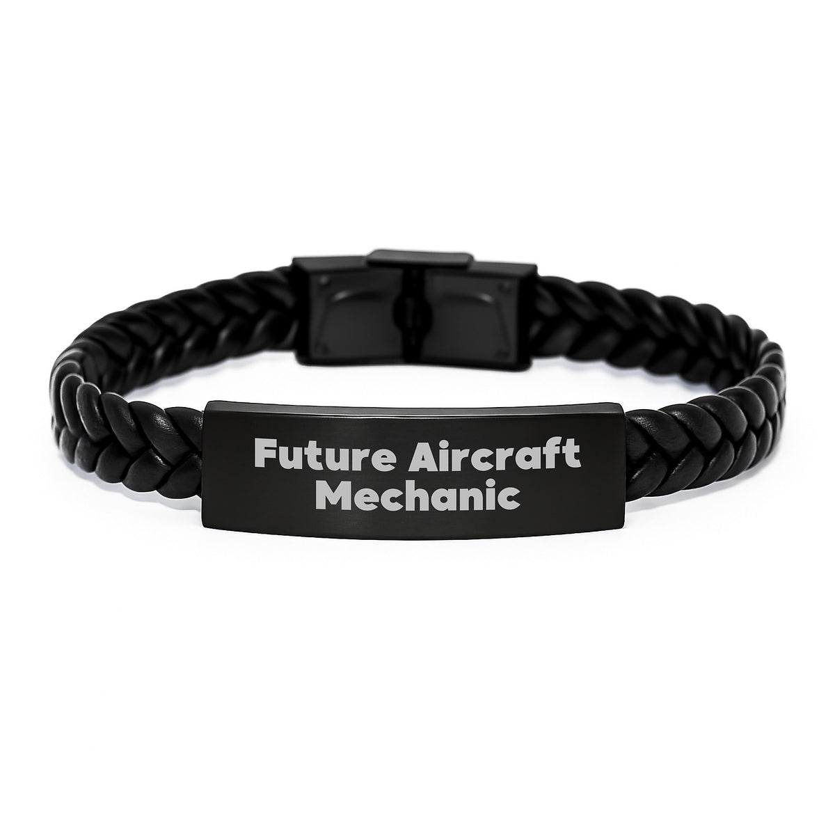 Inspiring Gifts for Future Aircraft Mechanic, Aircraft Mechanic Interlaced Leather Bracelet, Funny Quote - Gifts from Family to Men, Men's Unique Graduation Gifts - Image 1