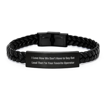 Funny Operator Gift for Men - Interlaced Leather Bracelet with Stainless Steel and PU Leather, Gifts from Friends to Operator on Christmas Unique Gifts - Image 1