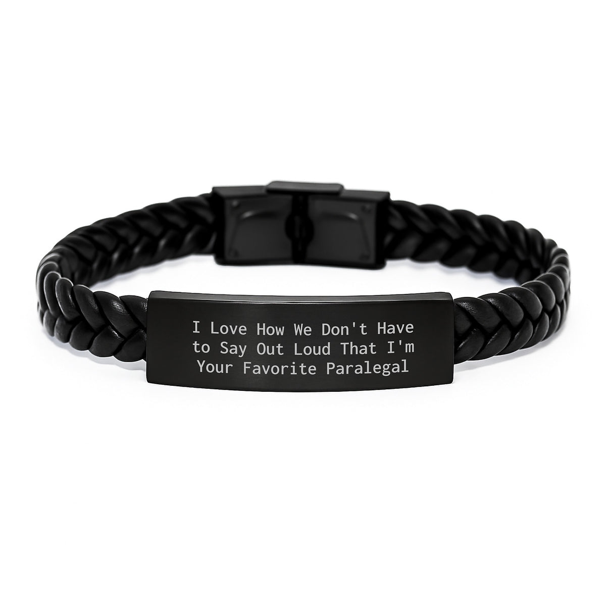 Funny Paralegal Gifts for Men, Interlaced Leather Bracelet with Engraved Stainless Steel, Perfect Birthday Unique Gifts from Friends to Favorite Paralegal Coworkers - Image 1