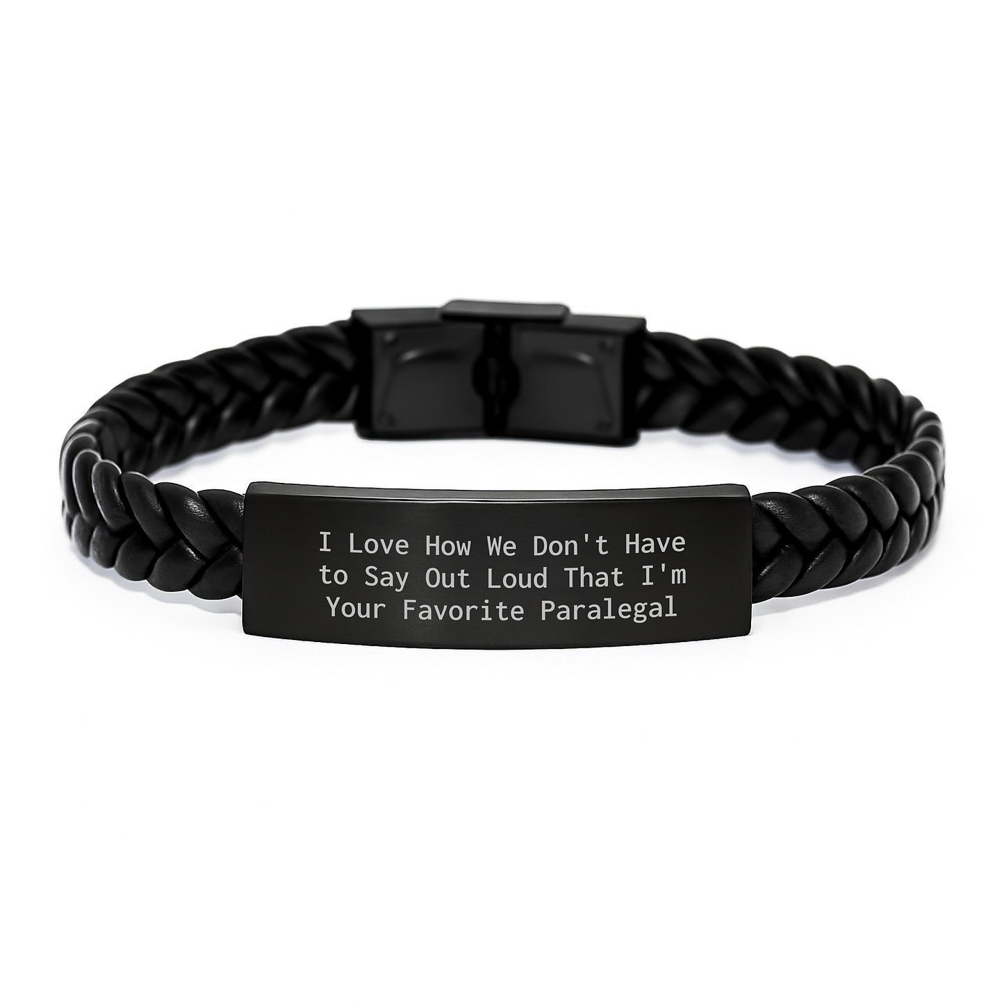 Funny Paralegal Gifts for Men, Interlaced Leather Bracelet with Engraved Stainless Steel, Perfect Birthday Unique Gifts from Friends to Favorite Paralegal Coworkers - Image 1