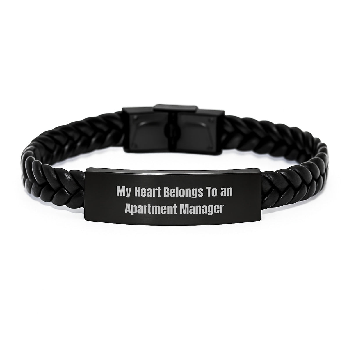 Funny Gifts for Apartment Managers, Interlaced Leather Bracelets with Stainless Steel Engraving, Christmas Unique Gifts from Friends to Family - Image 1