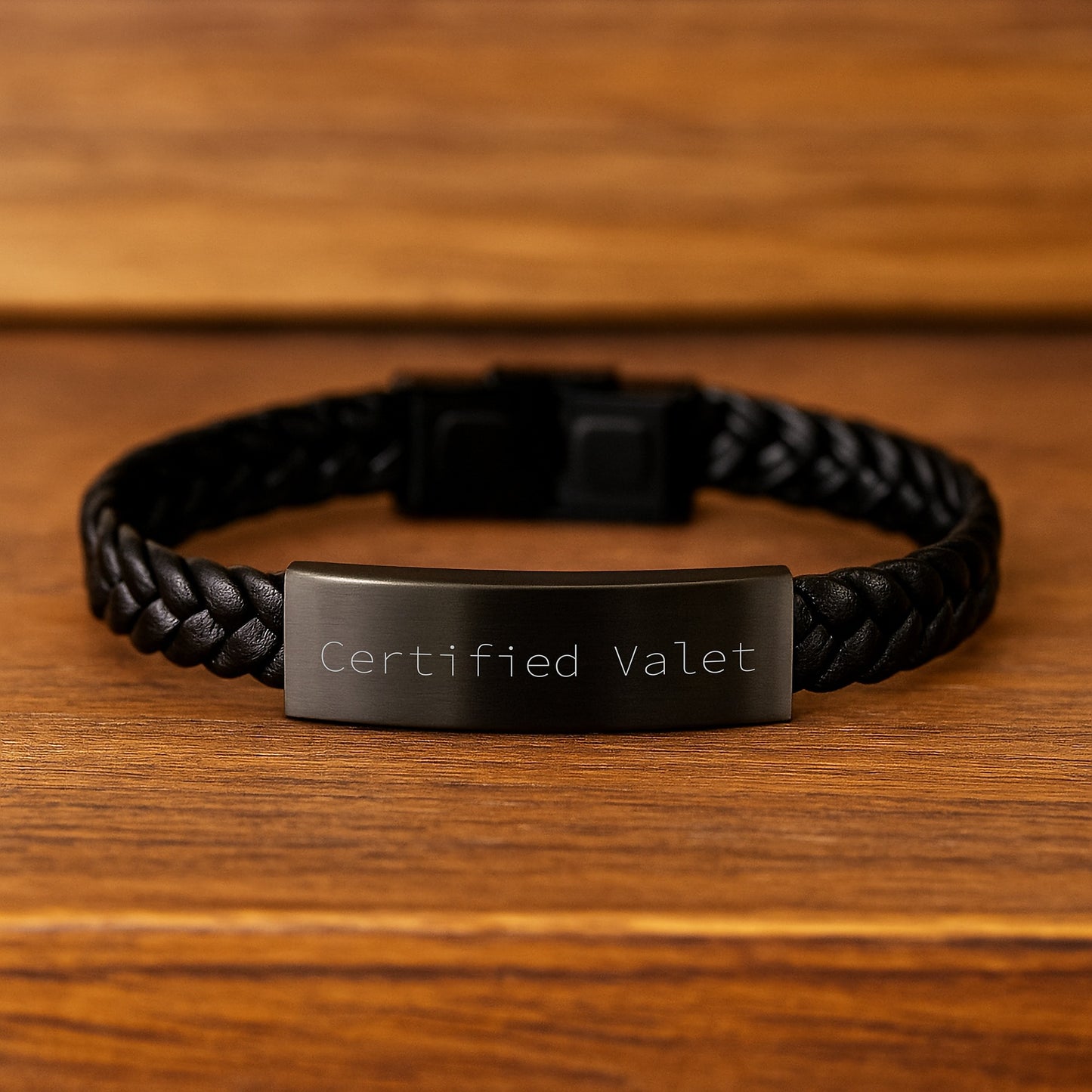 Certified Valet Humorous Quote Interlaced Leather Bracelet for Men Gifts from Friends on Birthday, Perfect Accessory for Unique Valet Birthday Unique Gifts for Him - Image 2