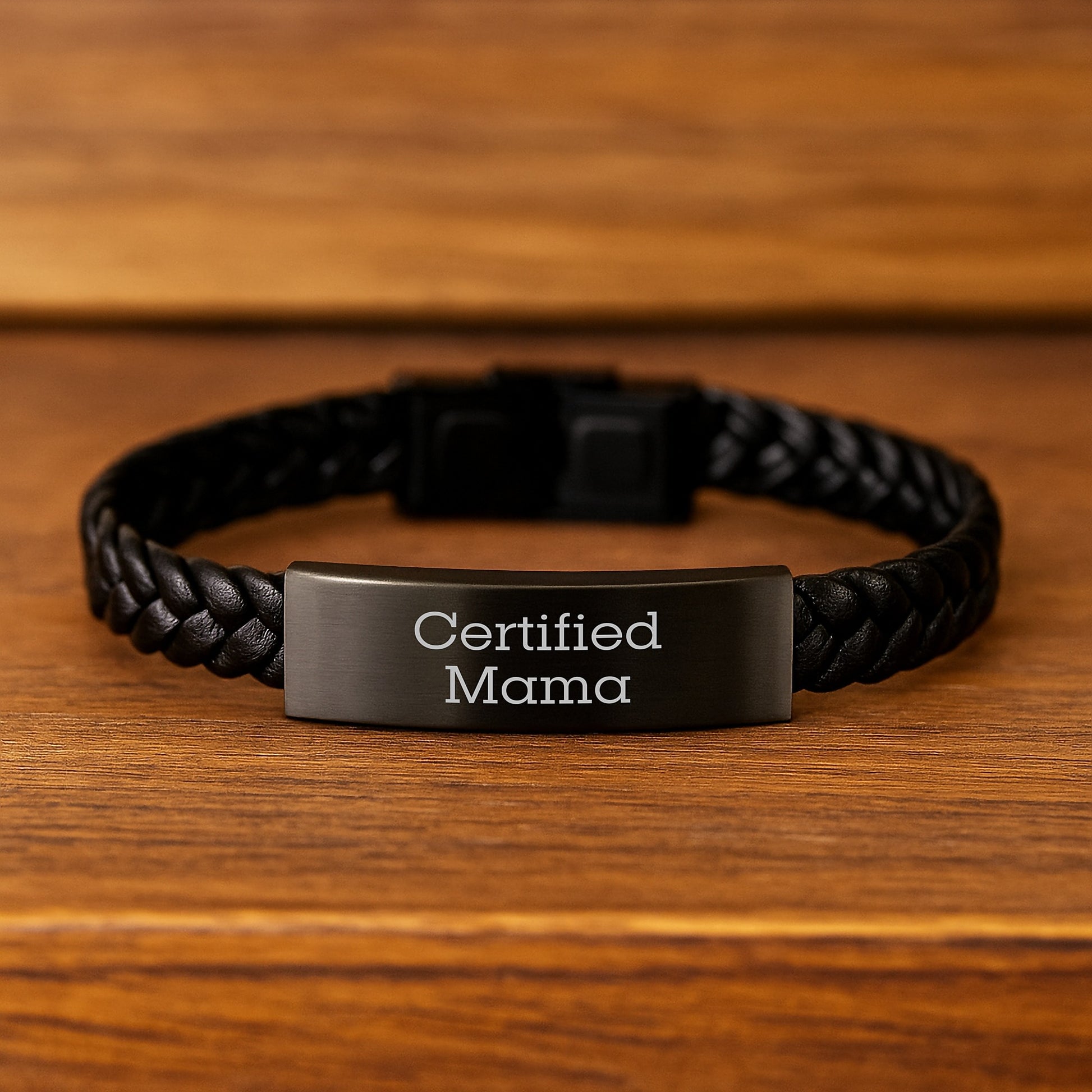 Funny Mama Gifts from Friends - Interlaced Leather Birthday Braces, Quote Certified Mama, Stainless Steel and PU Leather, 7.87 inches, Unique for Mama's Special Day - Image 2