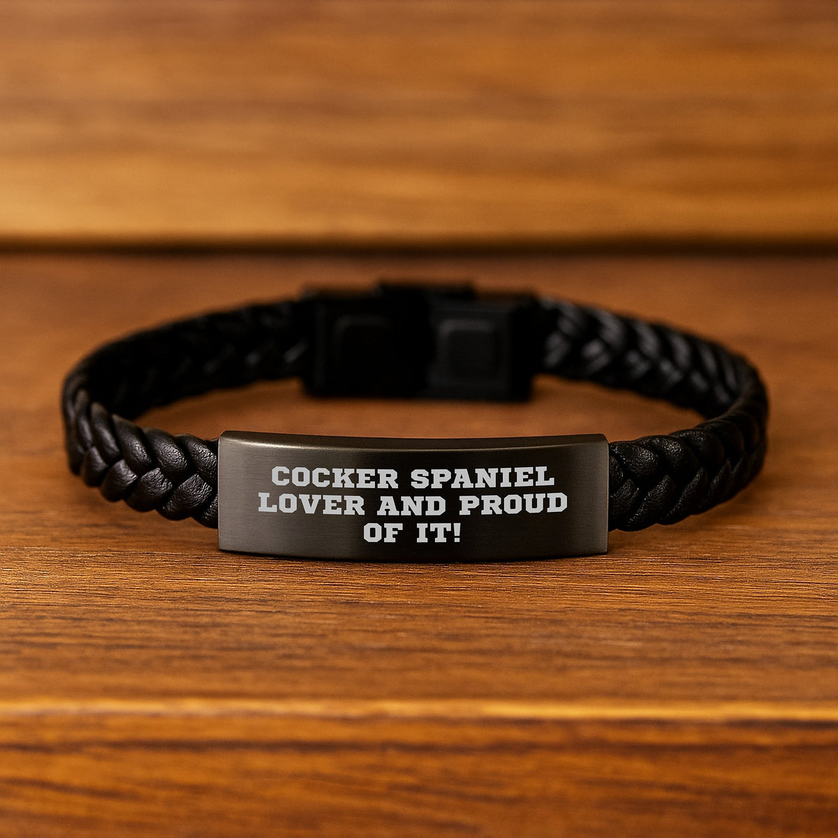 Cocker Spaniel Lover Gifts for Men, Unique Interlaced Leather Bracelet, Funny Quote 'Cocker Spaniel Dog Lover And Proud Of It!' Birthday Unique Gifts from Friends to Family - Image 2