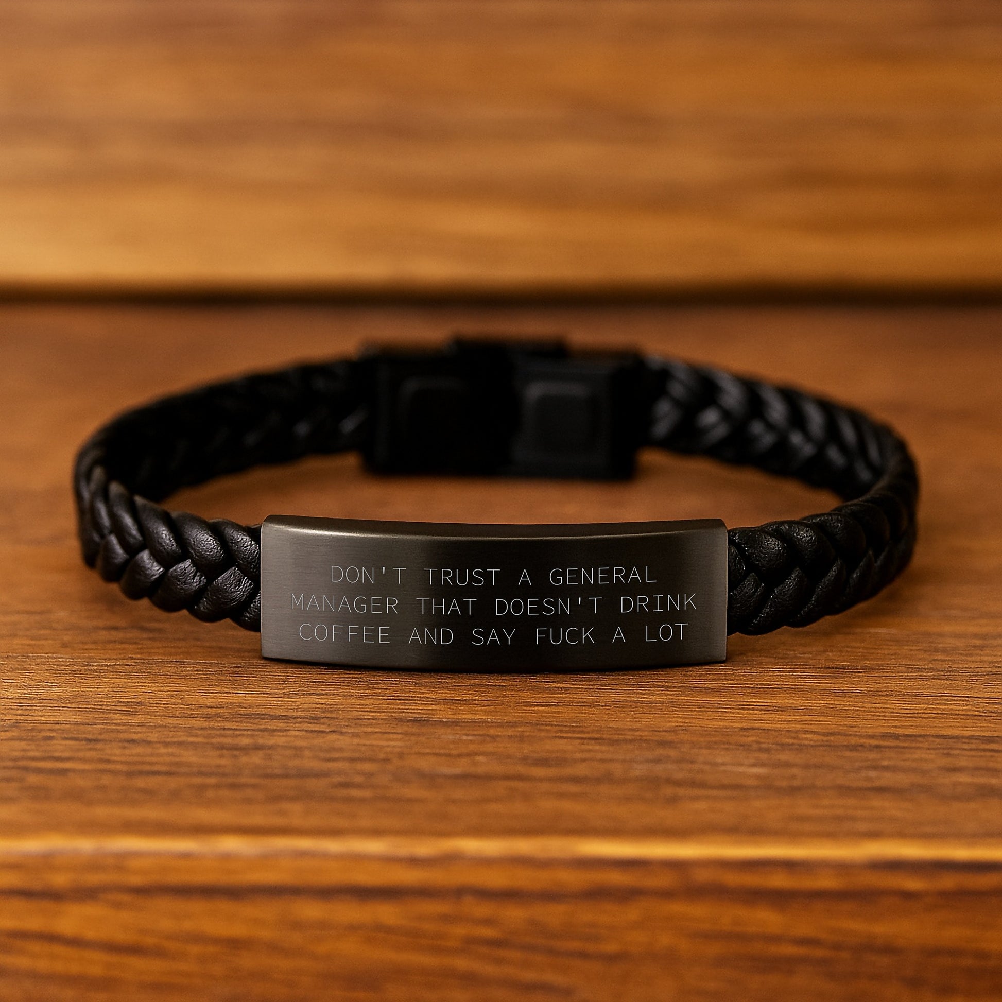 Gifts for General Manager Funny Quote Interlaced Leather Bracelet, Gifts from Men to General Manager, Unique Christmas Unique Gifts for General Manager - Image 2