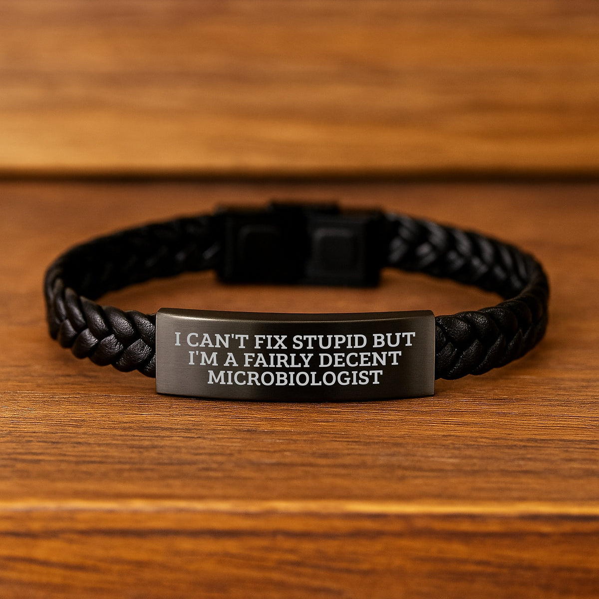 Funny Microbiologist Gifts from Mom for Microbiologists, Interlaced Leather Bracelet, Mother's Day Unique Ideas - Image 2