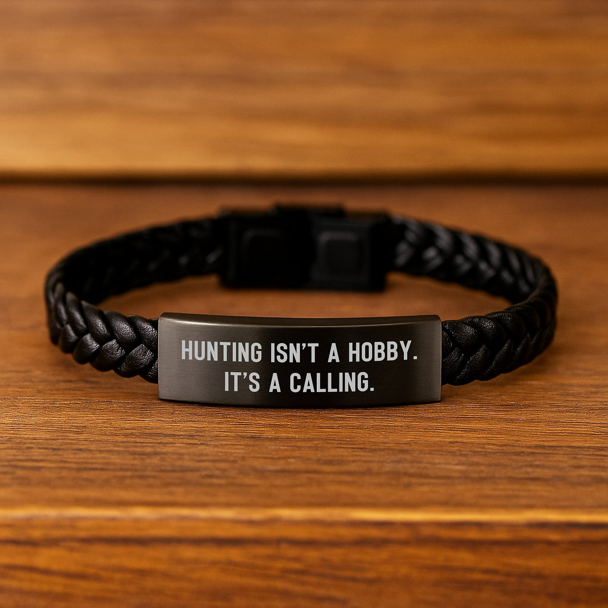 Funny Hunting Quotes Leather Bracelet, Gifts for Hunting Men from Family, Unique Interlaced Leather Bracelet with Stainless Steel and PU Leather for Mother's Day - Image 2