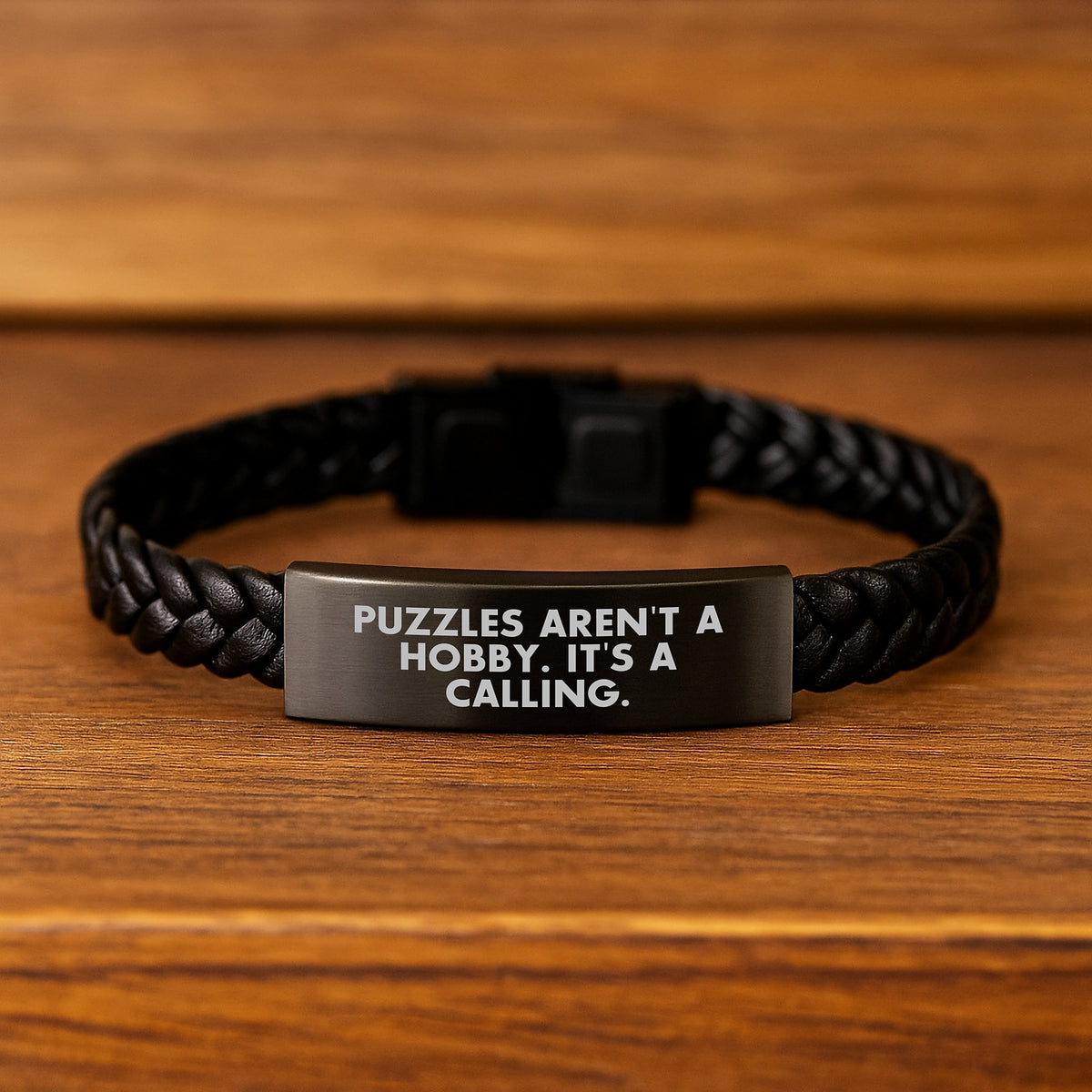 Funny Puzzles Gifts for Puzzles Enthusiasts, Interlaced Leather Bracelet with Stainless Steel, Gifts from Men to Friends on Mother's Day - Puzzles Aren't A Hobby, It's A Calling - Image 2