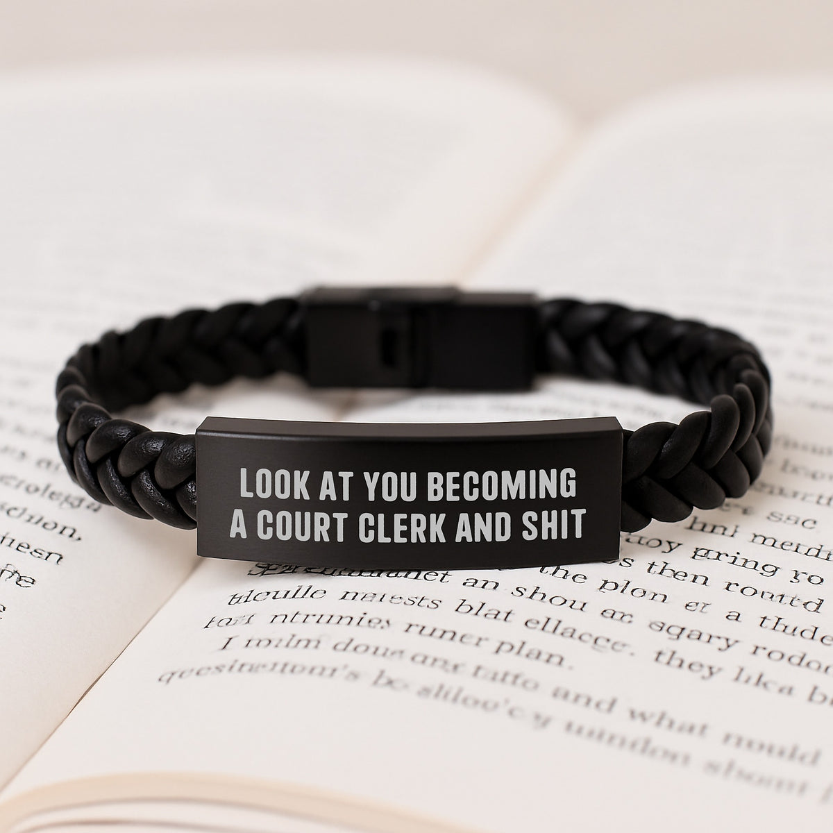 Funny Court Clerk Christmas Unique Gifts, Interlaced Leather Bracelet for Men from Friends - Gifts for Court Clerks - Image 3