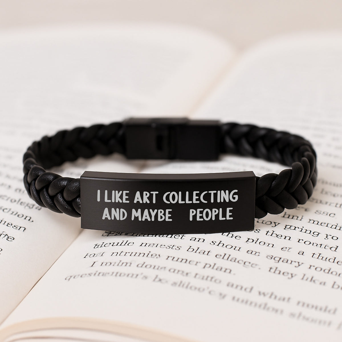 Art Collecting Gifts for Men, Women, and Friends - 'I Like Art Collecting And Maybe 3 People' Interlaced Leather Graduation Unique Gifts from Family, Coworkers - Durable Jewelry for Art Lovers - Image 3