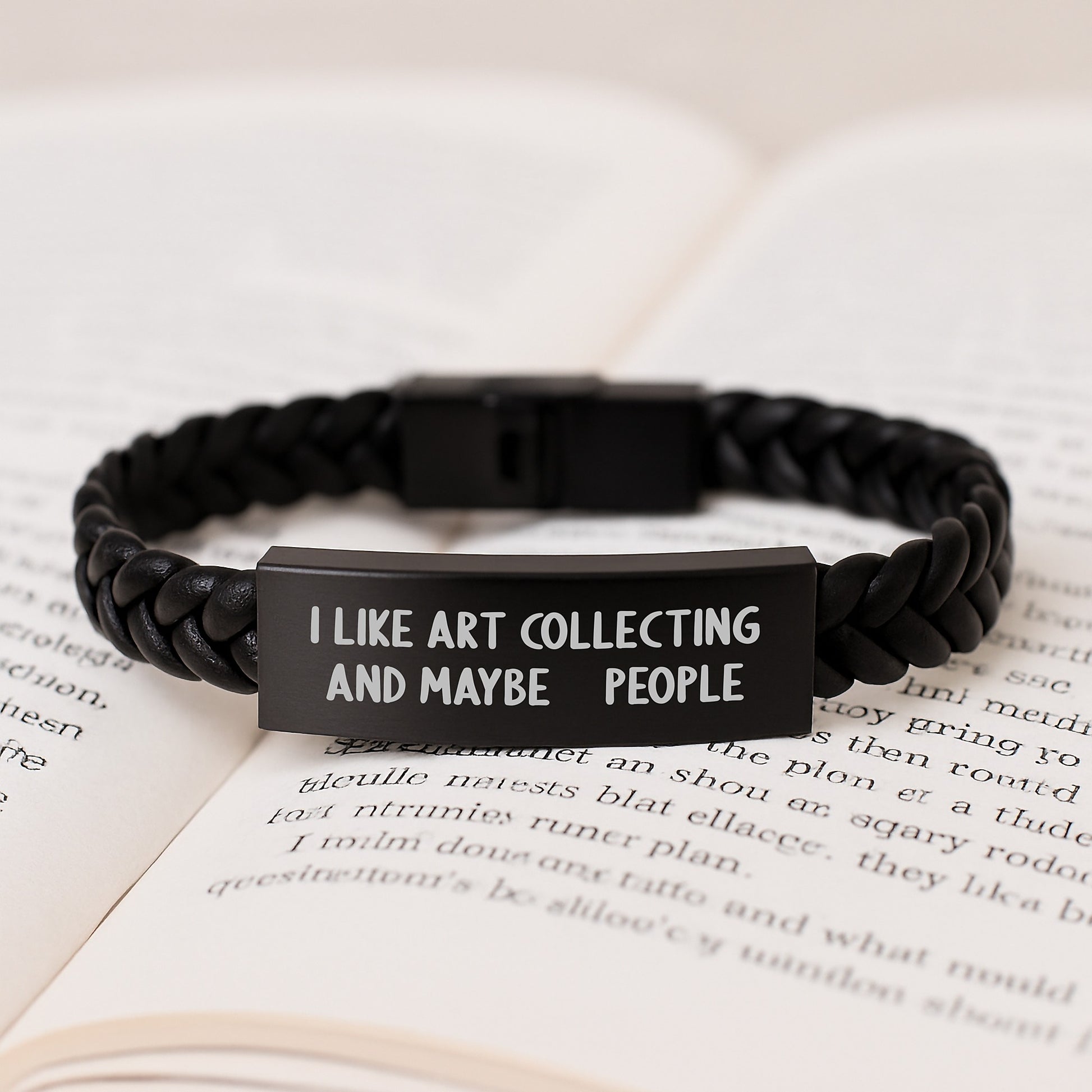 Art Collecting Gifts for Men, Women, and Friends - 'I Like Art Collecting And Maybe 3 People' Interlaced Leather Graduation Unique Gifts from Family, Coworkers - Durable Jewelry for Art Lovers - Image 3