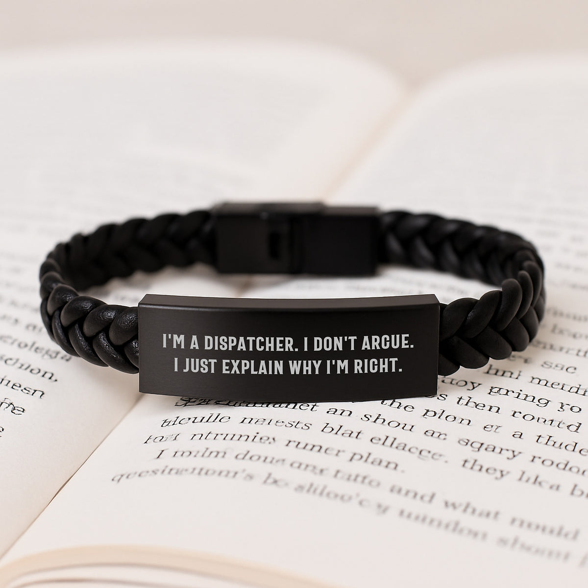 Christmas Unique Gifts for Dispatchers, Funny Dispatcher Quote Interlaced Leather Bracelet, Gifts from Friends - Image 3