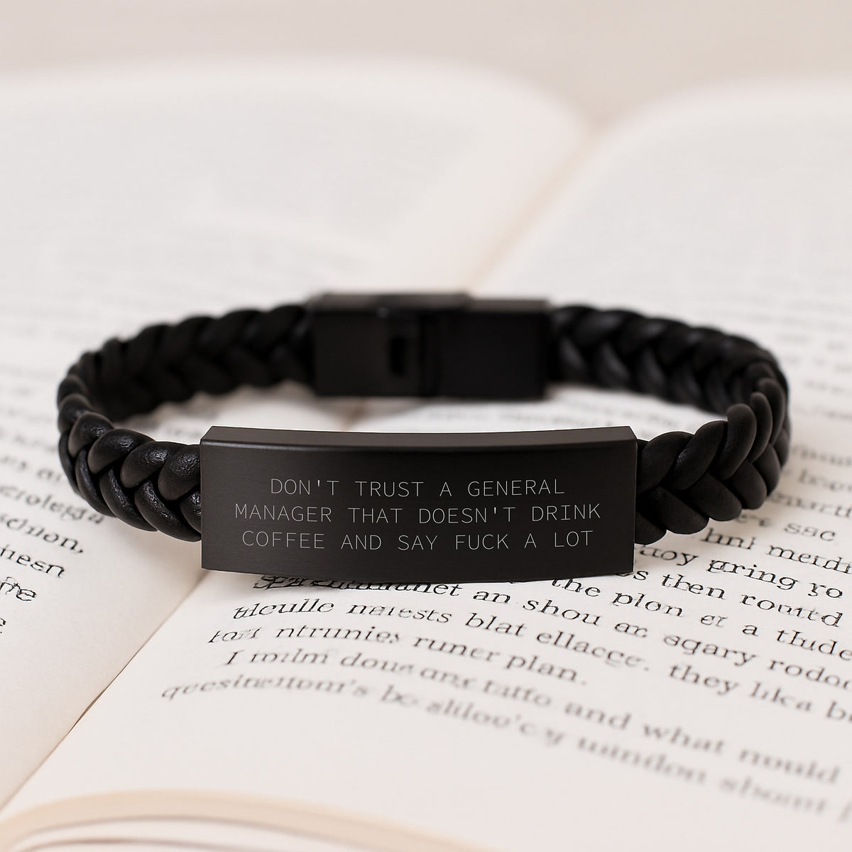 Gifts for General Manager Funny Quote Interlaced Leather Bracelet, Gifts from Men to General Manager, Unique Christmas Unique Gifts for General Manager - Image 3