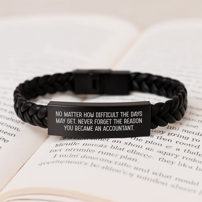 Accountant Gifts Inspiration Interlaced Leather Bracelet Valentine's Unique Gifts from Men to Accountant - Image 3
