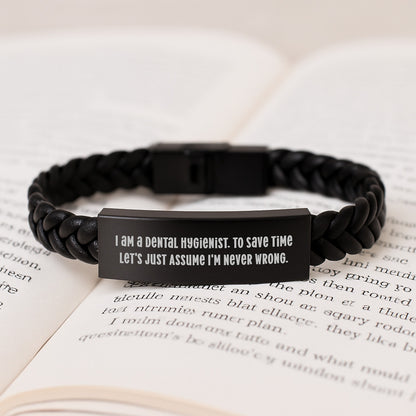 Funny Dental Hygienist Interlaced Leather Bracelet Gifts for Men Women Coworkers - Graduation Unique Gifts from Family Friends - Image 3