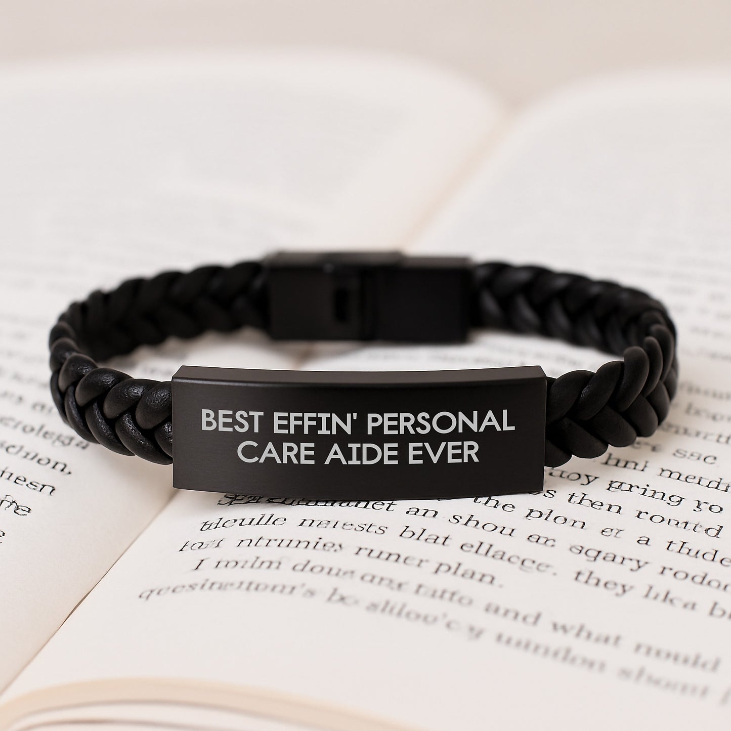 Funny Personal Care Aide Gifts for Men, Unique Valentine's Unique Gifts from Friends, Interlaced Leather Bracelet, Personal Care Aide Enthusiast Ever - Image 3