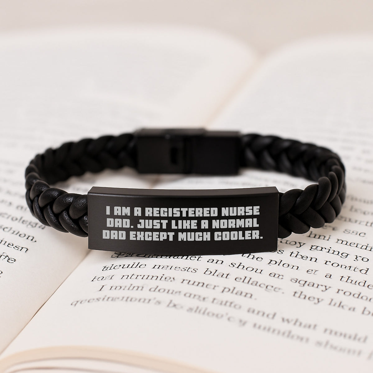 Registered Nurse Interlaced Leather Bracelet for Him Birthday Gift - Image 3