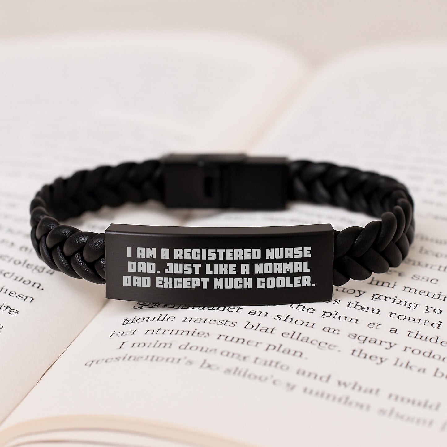 Registered Nurse Interlaced Leather Bracelet for Him Birthday Gift - Image 3