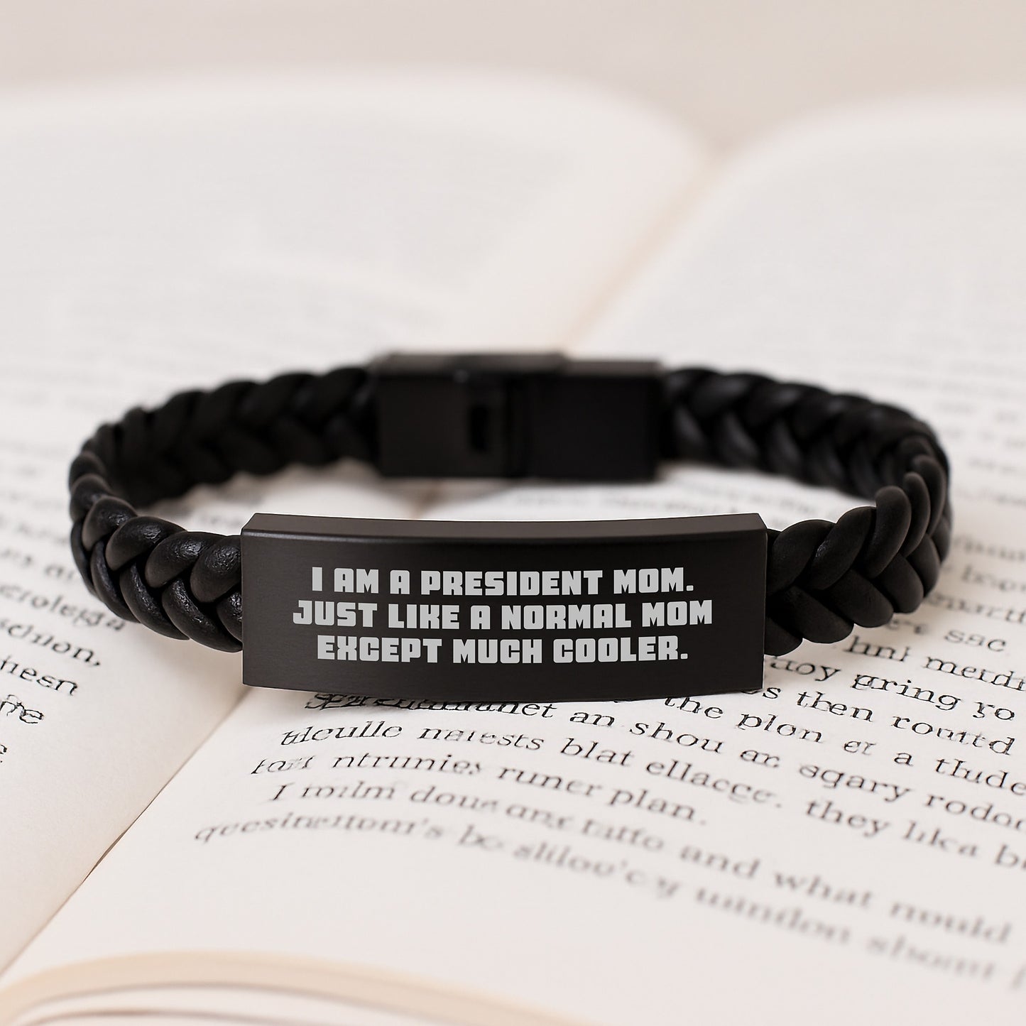 For Him President Keepsake Interlaced Leather Bracelet Birthday Gift - Image 3