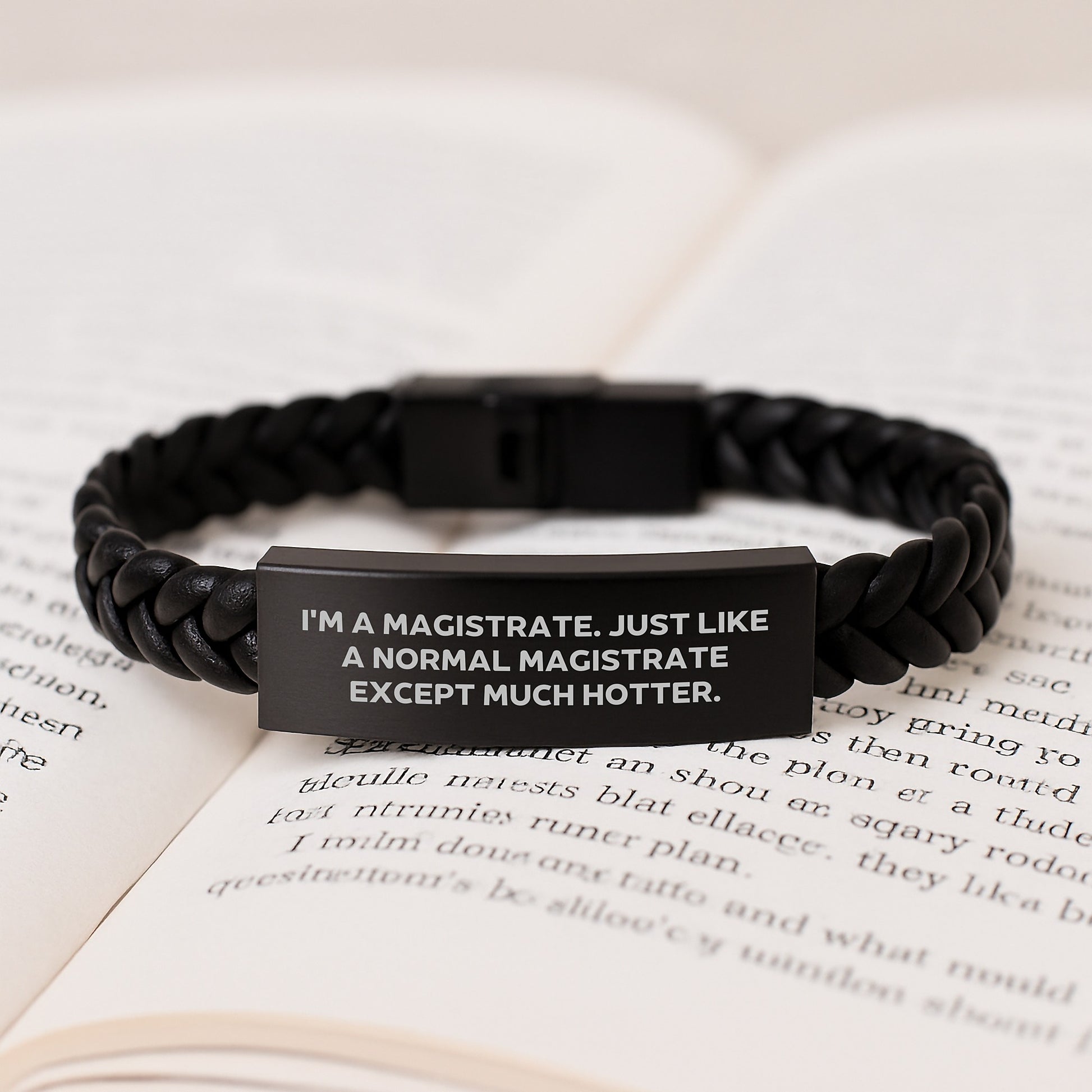 Magistrate Gifts, Funny Quote Interlaced Leather Bracelet, Gifts from Friends for Magistrate, Unique Graduation Gifts for Men - Image 3