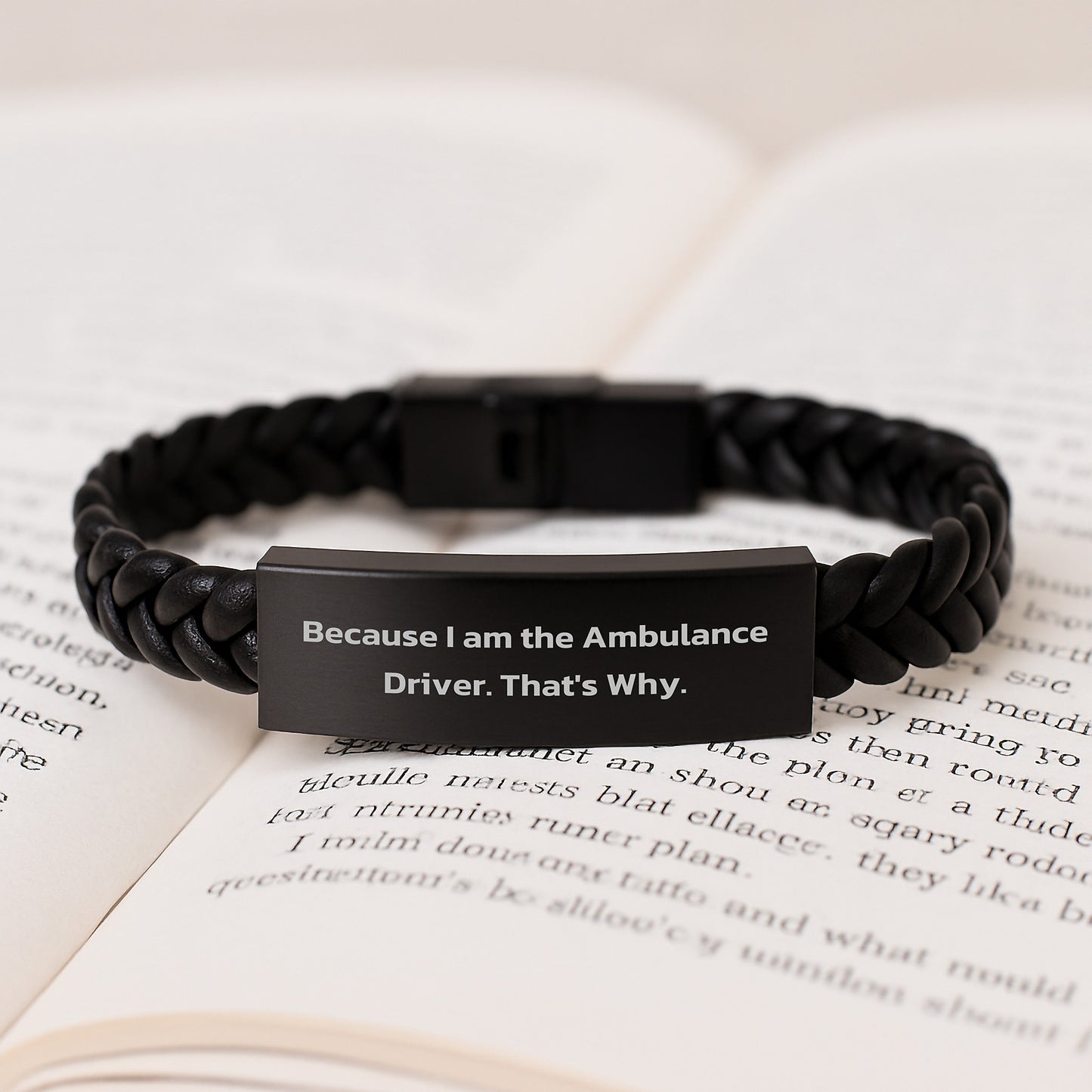 Ambulance Driver Keepsake Interlaced Leather Bracelet Him Birthday Gift - Image 3