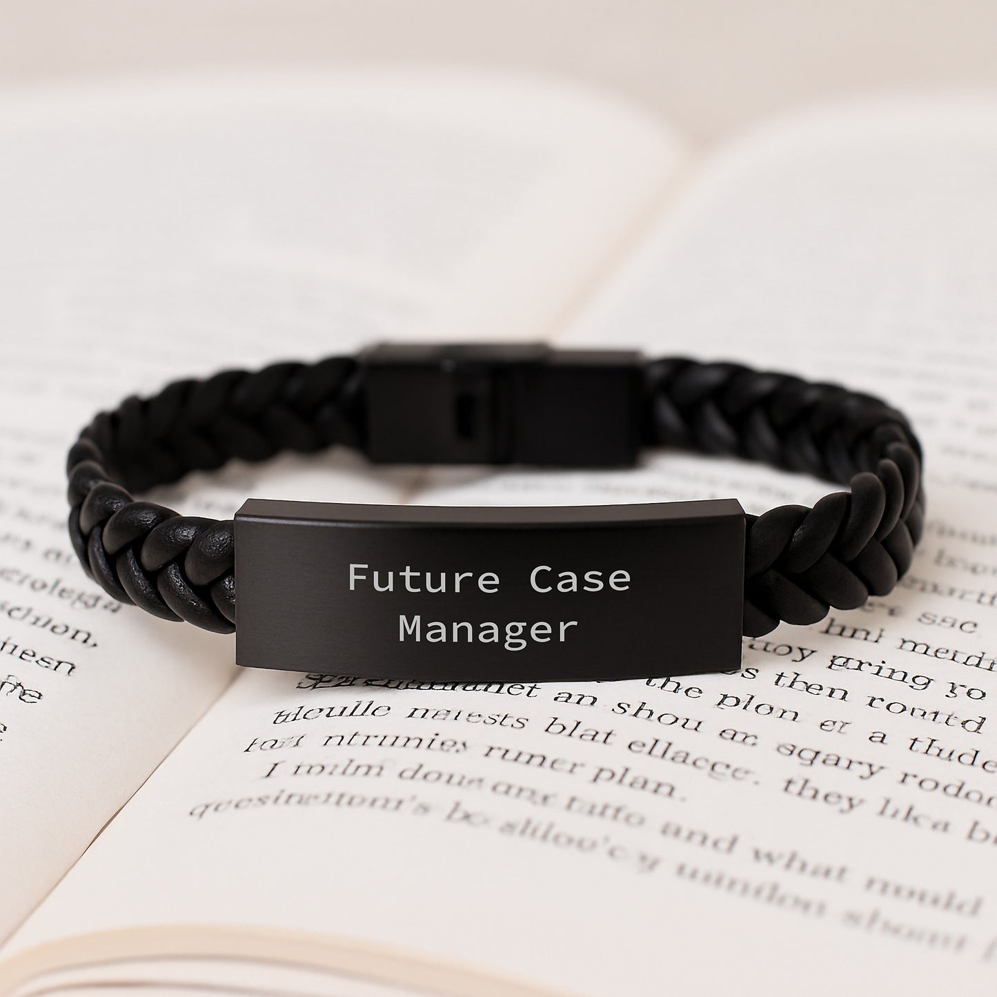 Funny Case Manager Gifts for Him, Interlaced Leather Bracelet with Inspirational Quote, Gift from Friends to Future Case Manager - Image 3