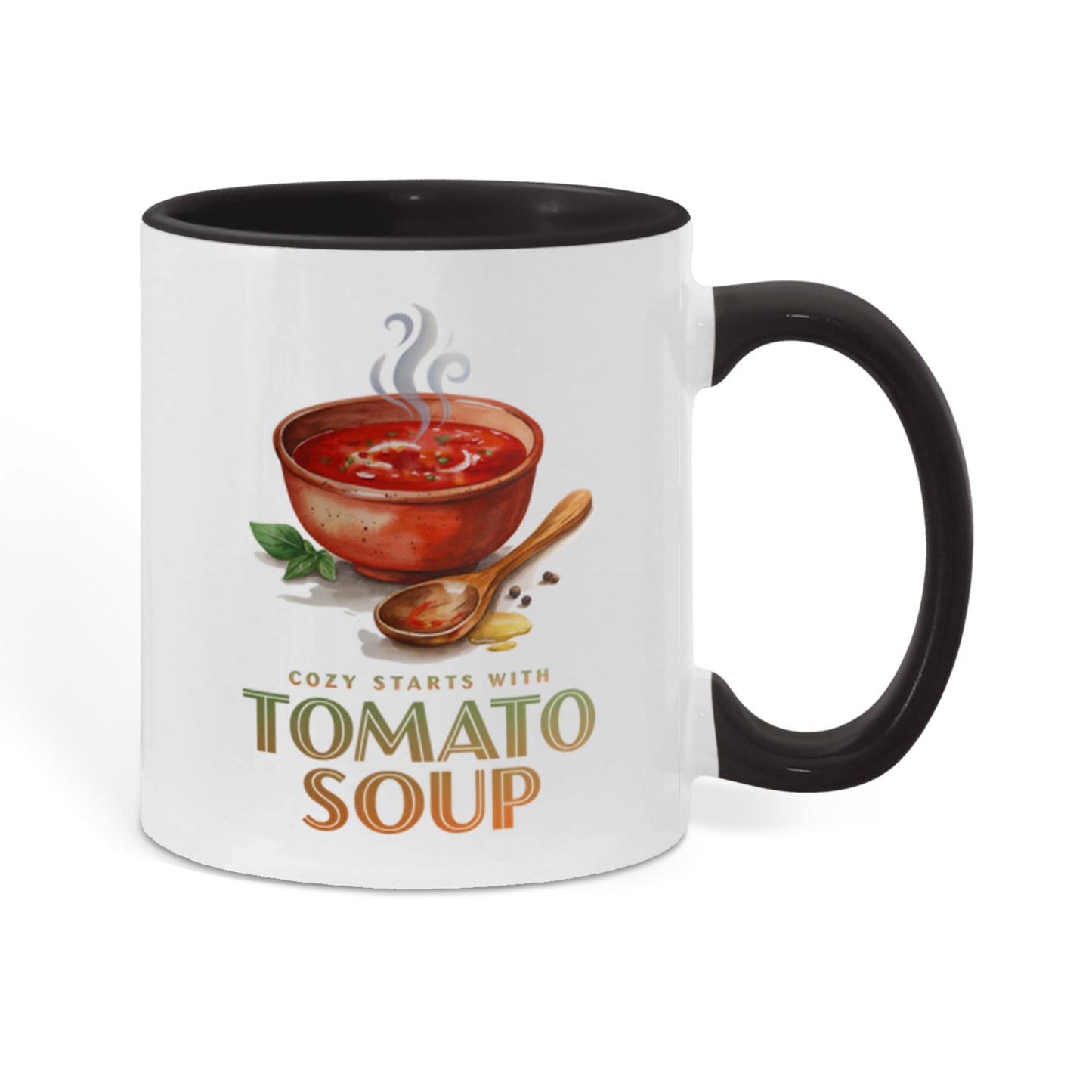 I'm Always in the Mood for Tomato Soup Color Accent Ceramic Mug | Autumn Coffee Mug