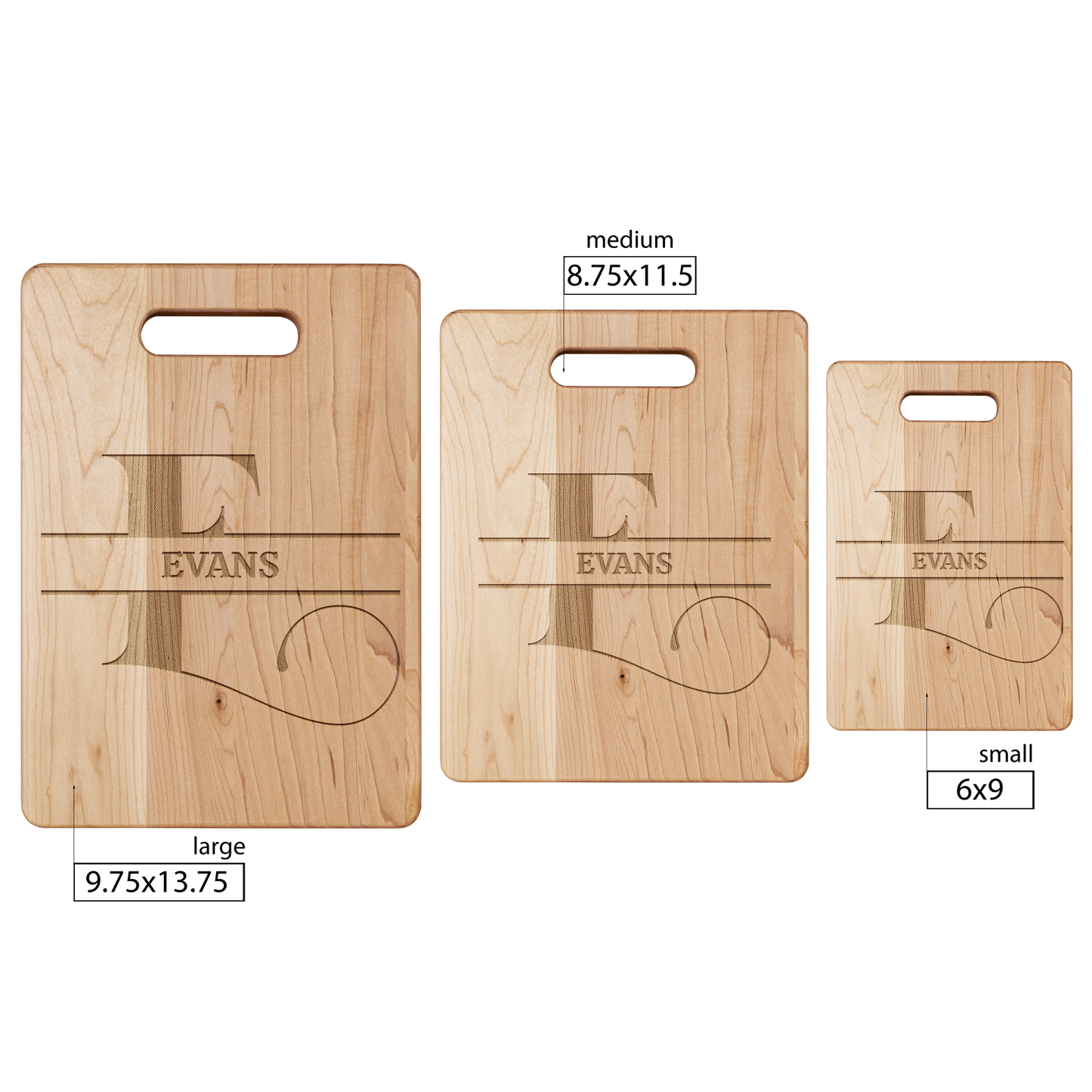 Personalized Monogram Maple Cutting Board – Custom Name & Letter – Handcrafted in the USA