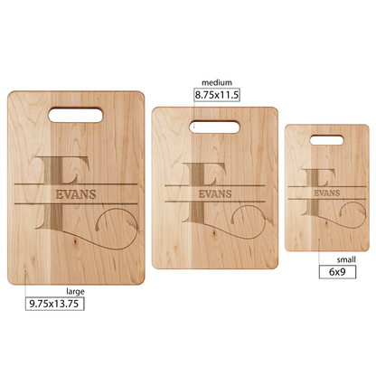 Personalized Monogram Maple Cutting Board – Custom Name & Letter – Handcrafted in the USA