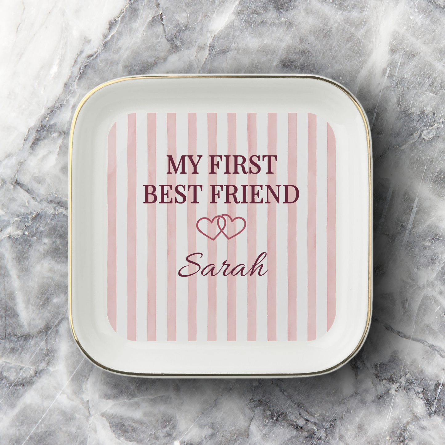 JD-001 Personalized Sister Jewelry Dish, My First Best Friend Gift for Sister, Custom Name Trinket Dish, Sister Birthday Gift