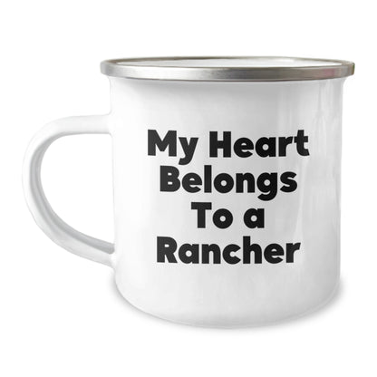 Funny Rancher Gifts for Men Rancher Lover My Heart Belongs To A Rancher Birthday Unique Presents - Image 1