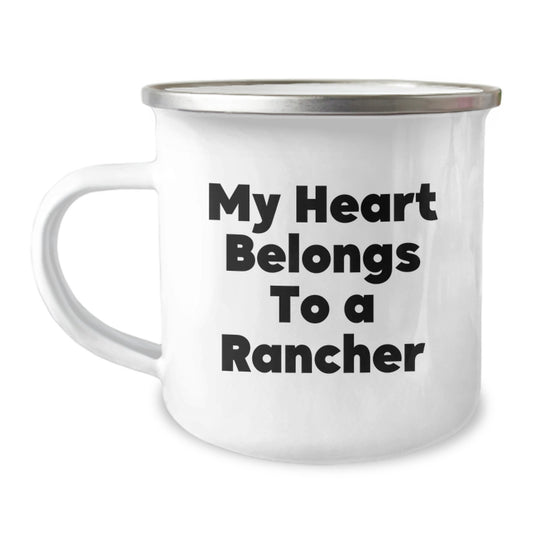 Funny Rancher Gifts for Men Rancher Lover My Heart Belongs To A Rancher Birthday Unique Presents - Image 1