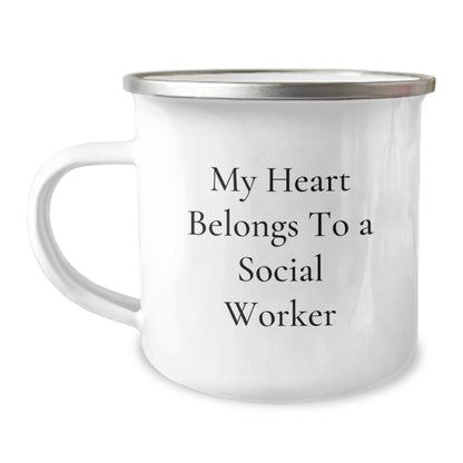 Social Worker Love Camping Mug, Gifts from Friends, Unique Birthday Unique Gifts for Social Worker, Funny Mugs for Women, Social Worker Appreciation - Image 1