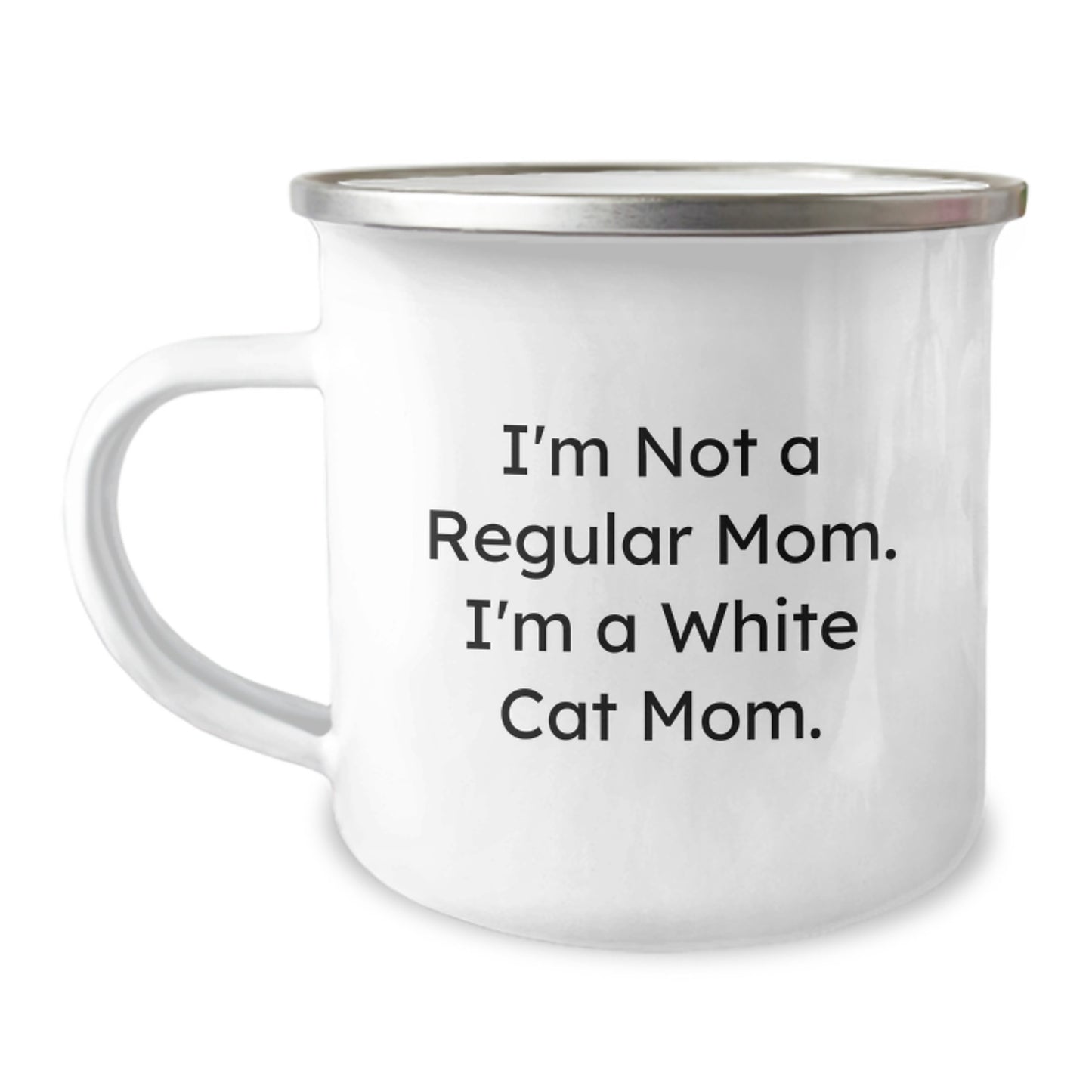 Funny White Cat Mom Gifts for Women - White Cat Camping Mug, Best Unique Christmas Unique Gifts 2023, Funny Mom Mugs for Family, White Cat Mom, Camping Mugs for Hiking - Image 1