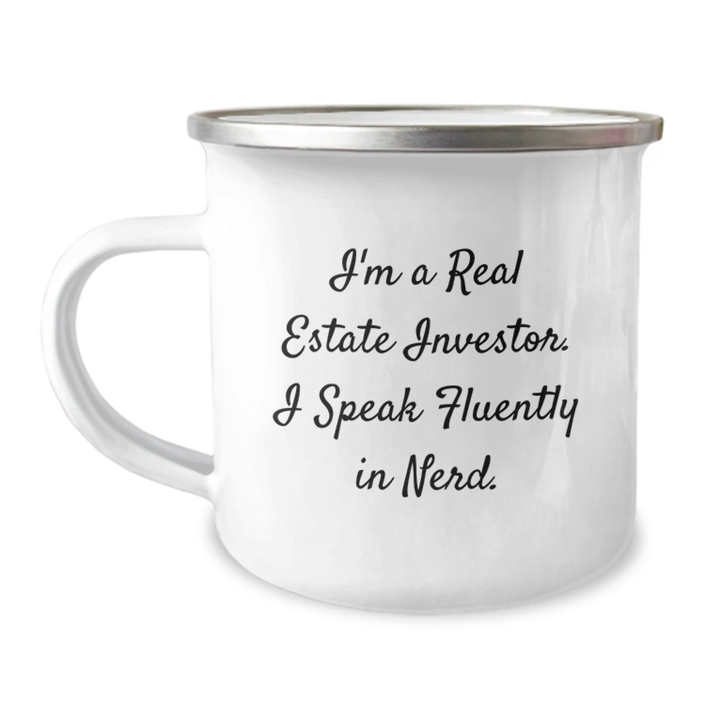 Funny Real Estate Investor Gifts for Men - Christmas Unique Gifts from Friends to Real Estate Investor genius Lover, Camping Mug, I'm A Real Estate Investor. I Speak Fluently In genius. - Image 1