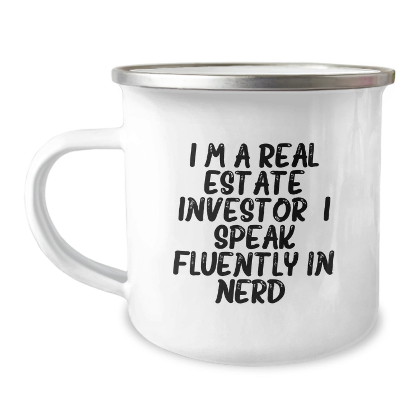 Funny Real Estate Investor Gifts - Gifts from Men to Real Estate Investor Friends - I Speak Fluently In genius Engraved Camping Mug for Real Estate Investor Men - Image 1