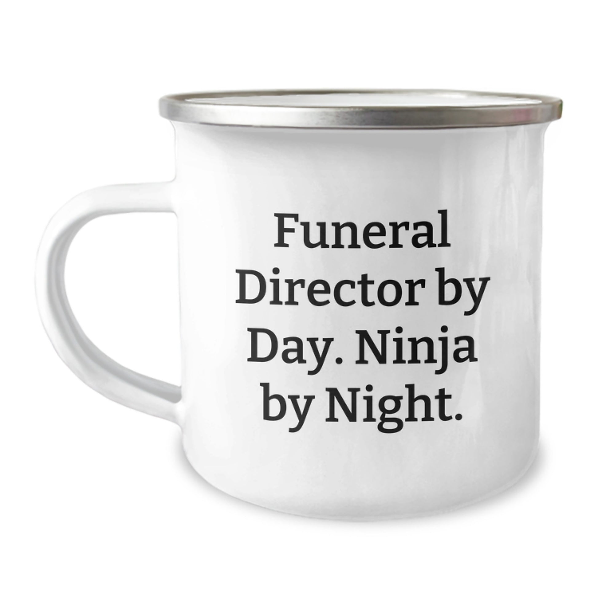 Funeral Director Christmas Mugs by Gifts from Family for Men with Funny Quote - 'Funeral Director By Day. Ninja By Night.' - Image 1