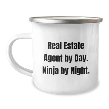 Funny Real Estate Agent Gifts for Men, Real Estate Agent By Day. Ninja By Night. Camping Mug, Birthday Unique Gifts from Friends - Image 1