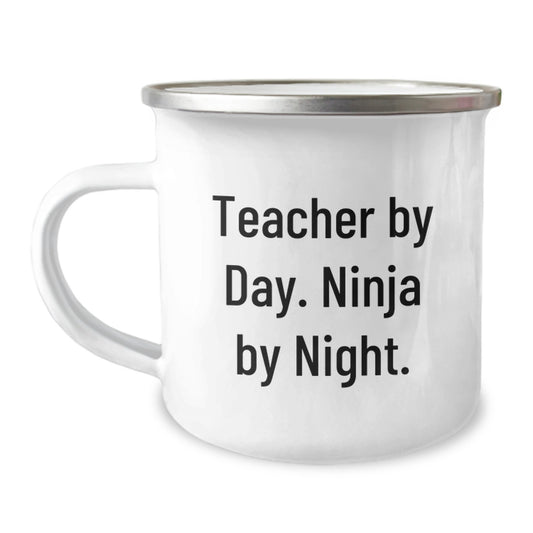 Teacher Gifts from Friends - Teacher By Day. Ninja By Night. Birthday Unique Gifts for Teachers - Funny Camping Mug - Image 1