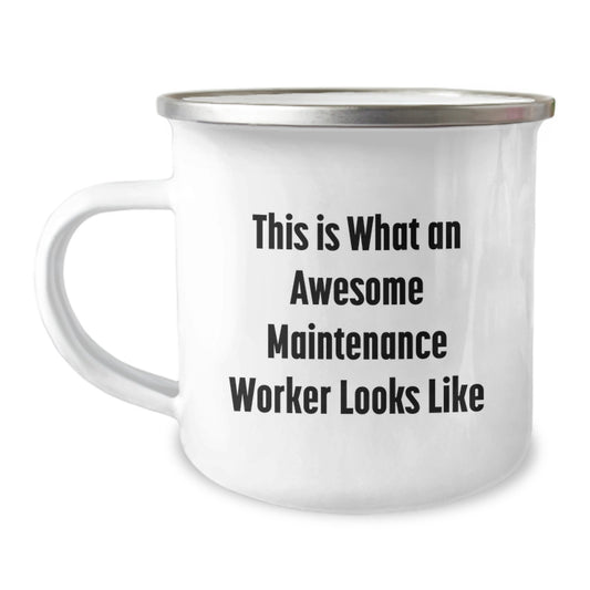 Funny Gifts for Maintenance Worker Men from Friends - This 'Is What An Awesome Maintenance Worker Looks Like' Camping Mug, Unique Christmas Unique Gifts for Maintenance Worker - Image 1