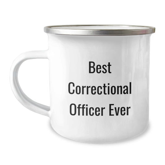 Funny Correctional Officer Gifts from Friends - Best Correctional Officer Ever Camping Mug - Correctional Officer Unique Christmas Unique Gifts - 12 oz Stainless Steel Enamel Finish - Image 1