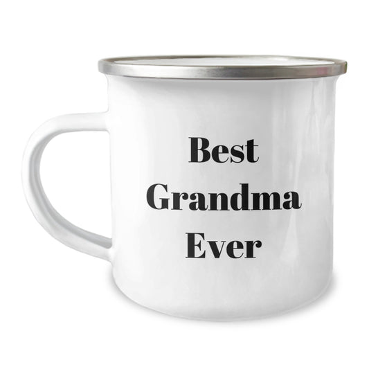 Funny Grandma Camping Mug, Gifts from Men to Best Grandma Ever, 12 oz Stainless Steel with Enamel Finish, Birthday Unique Gifts for Grandma - Image 1