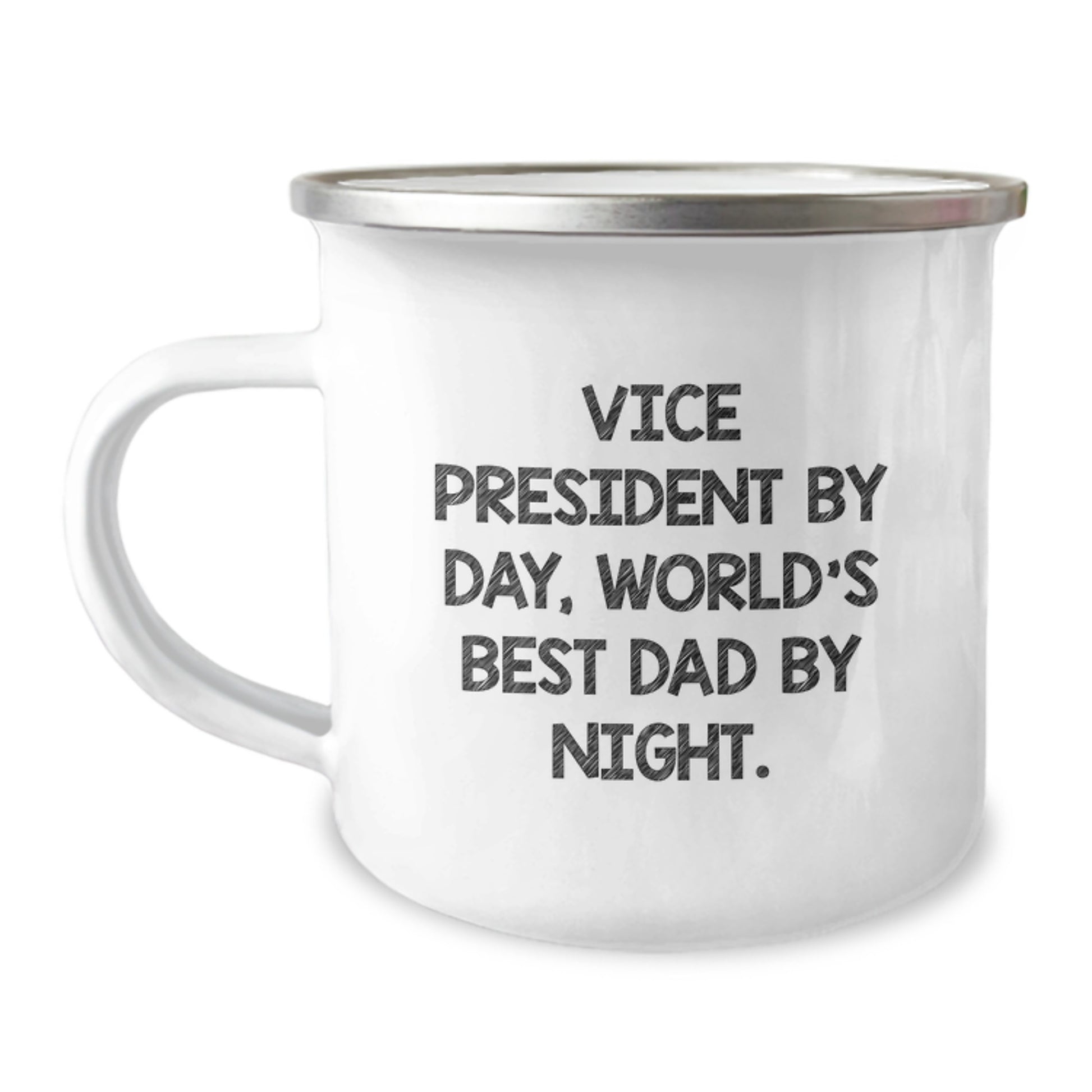 Vice President Gifts from Friends, Unique Camping Mug for Graduation 'Vice President By Day, World's Best Dad By Night.' - Image 1