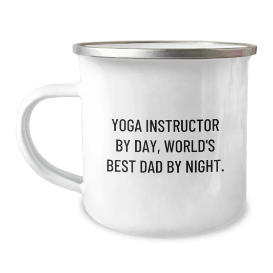 Yoga Instructor Gifts for Men, Camping Mug for World's Best Dad, Funny Quote - Gifts from Family, Unique Graduation Gifts for Him - Image 1