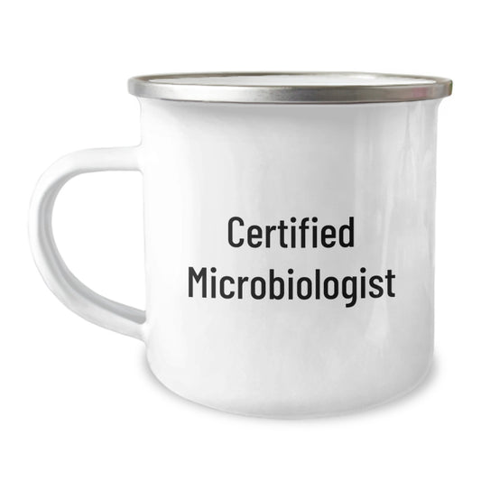 Funny Quote Gifts from Friends for Microbiologist Camping Mug, 12 oz Stainless Steel with Enamel Finish, Perfect Graduation Unique Gifts for Men - Image 1