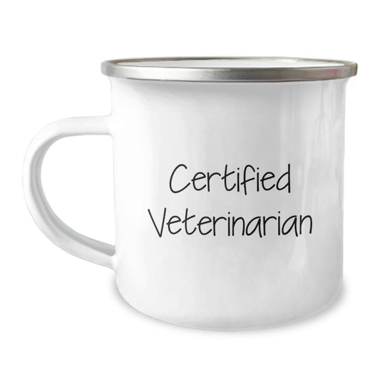 Funny Veterinarian Camping Mug for Birthday Unique Gifts from Friends to Colleagues, 'A Good Veterinarian is Like a Good Campsite, Always Prepared for Anything' - Image 1