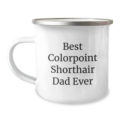 Funny Colorpoint Shorthair Cat Gifts for Dad - Best Dad Ever Camping Mug for Birthday Unique Gifts from Family - Image 1