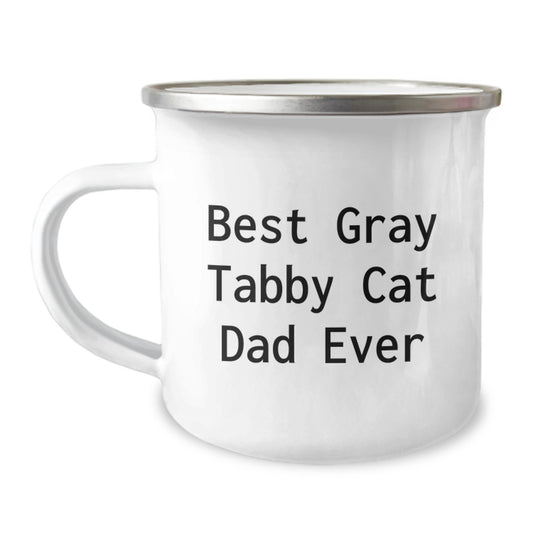 Funny Gifts for Gray Tabby Cat Lovers - Best Dad Ever Camping Mug - Birthday Unique Gifts from Men to Family - Image 1
