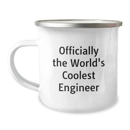 Unique Gifts for Engineers - Funny Engineer Camping Mug, 'Officially The World's Coolest Engineer' Quote, Perfect for Father's Day - Image 1