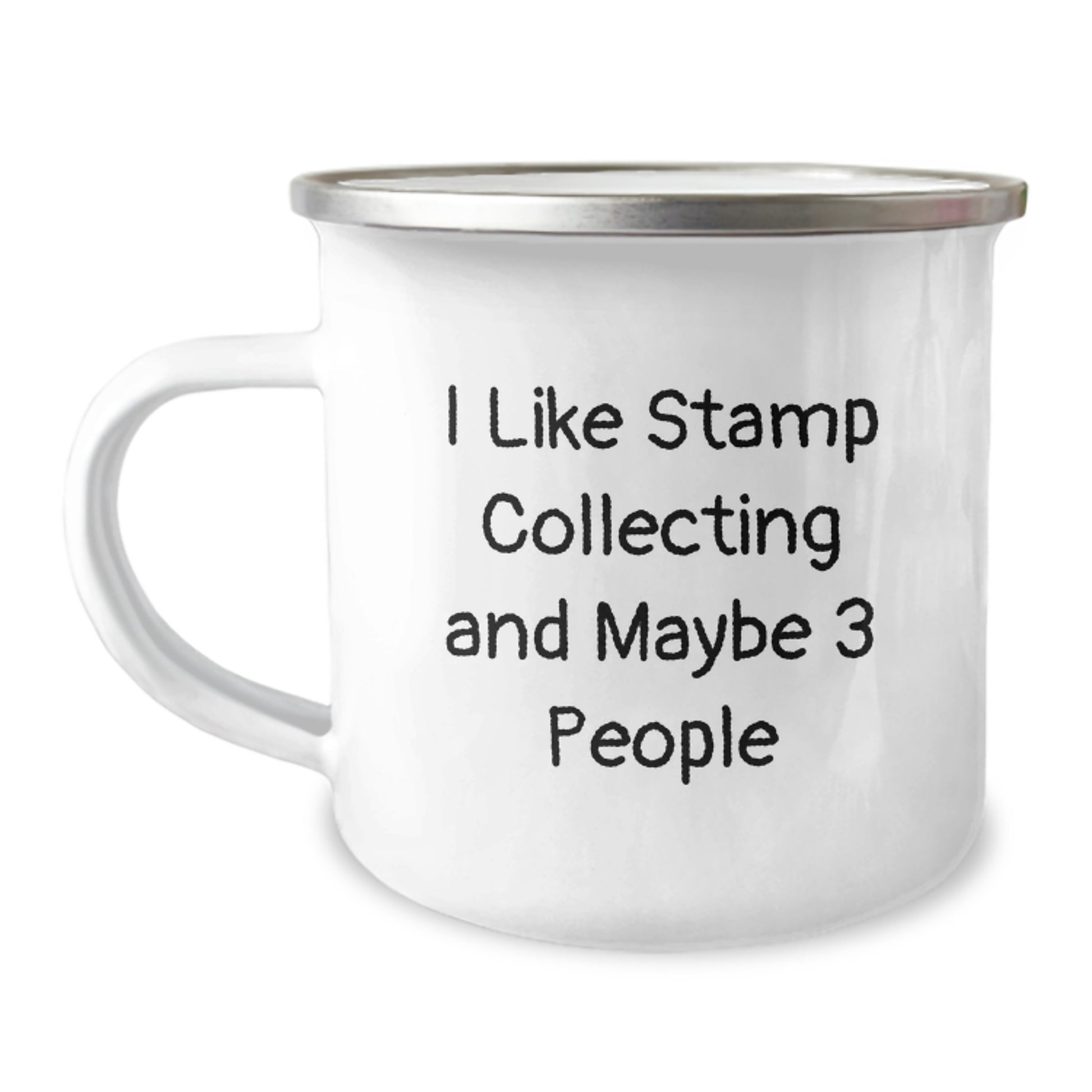 Funny Stamp Collecting Gifts for Men Friends from - I Like Stamp Collecting And Maybe 3 People Birthday Unique Camping Mug - Image 1